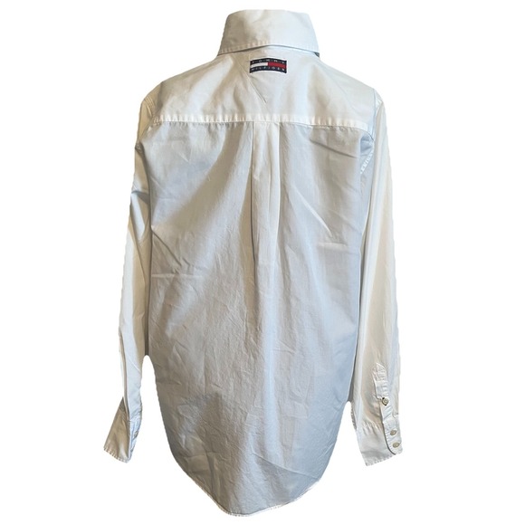 Vtg 90s Tommy Hilfiger Long Sleeve Button Up Shirt Womens Sz 8 White Preppy - Picture 4 of 10